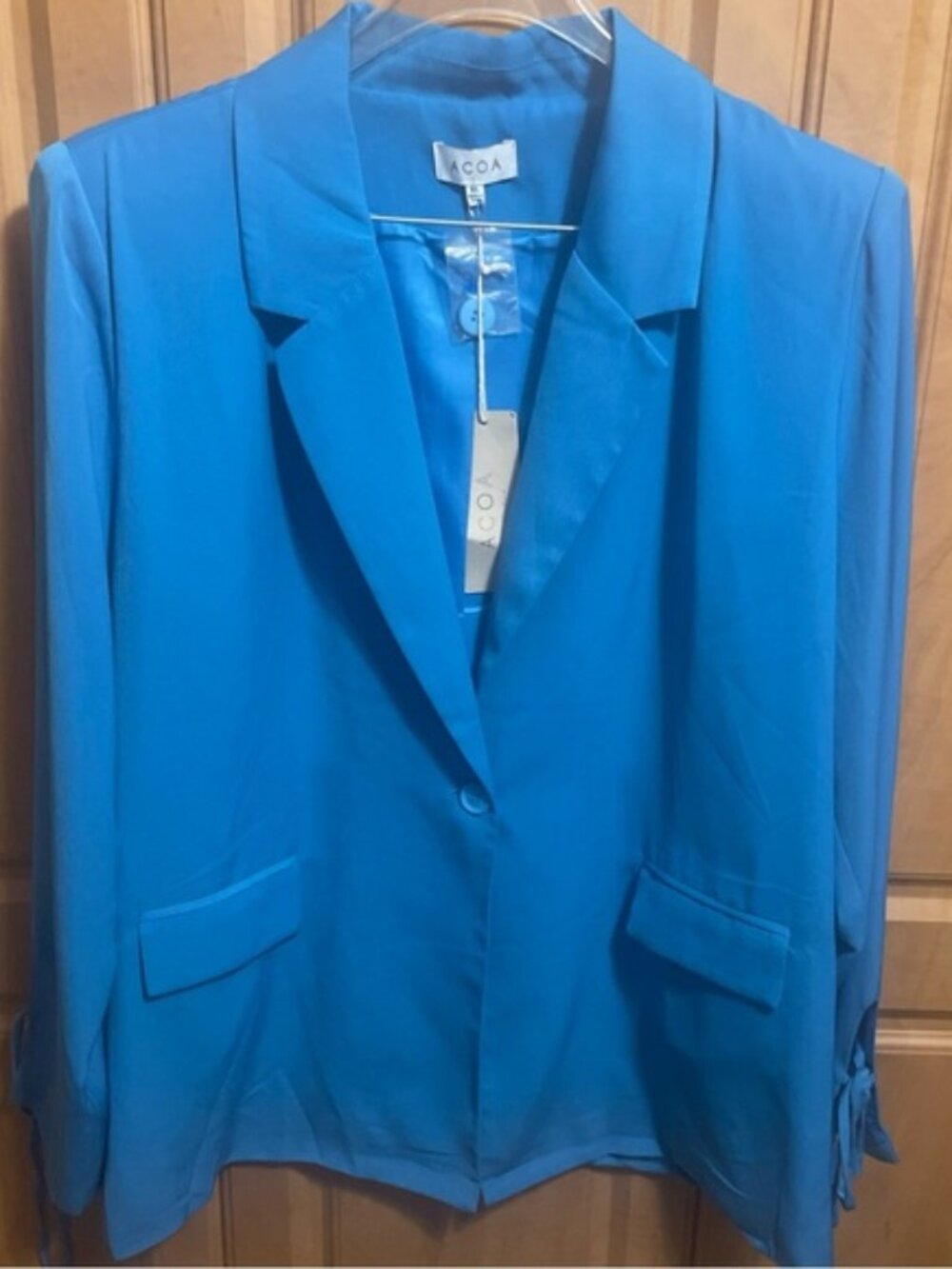 NWT Acoa Women's Vibrant Blue Blazer Size XL